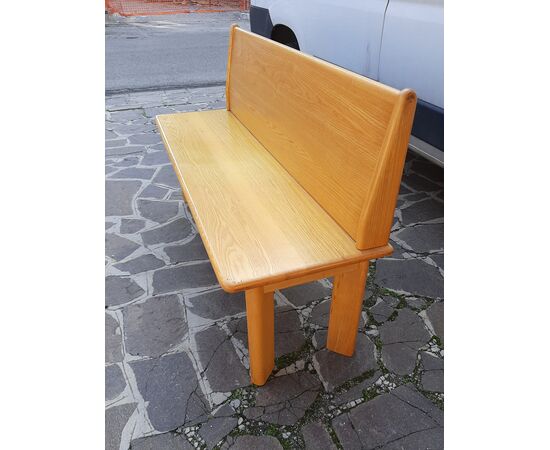 Solid and robust 70s ash wood bench
