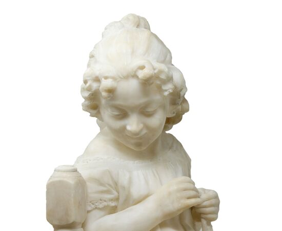 19th century, Girl with kitten