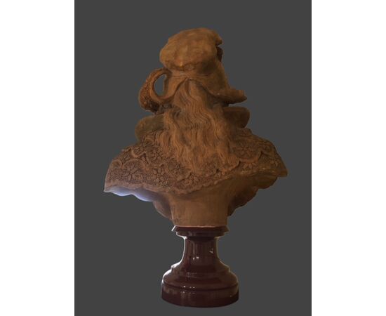 Terracotta sculpture signed "DOM.VAN DEN BOSSCHE"