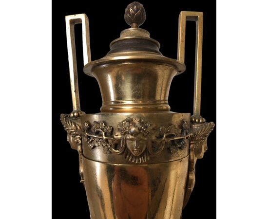 PAIR OF GILT BRONZE VASES
