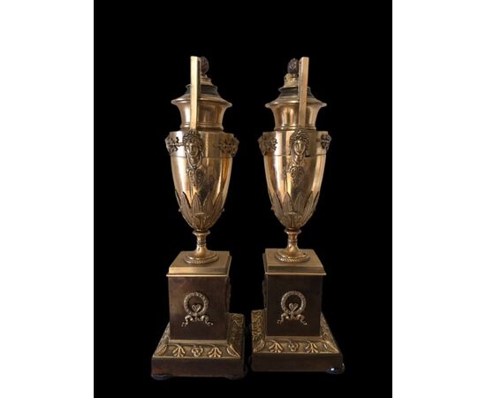 PAIR OF GILT BRONZE VASES