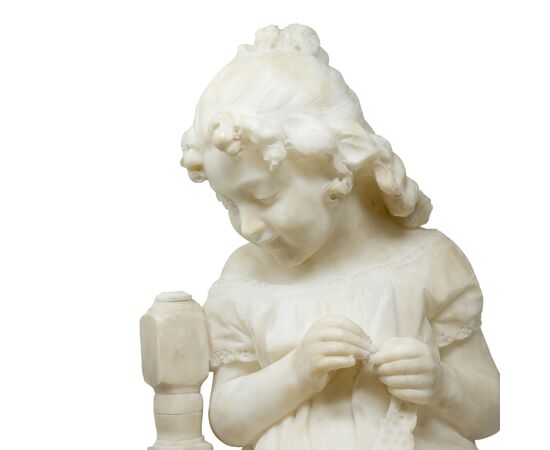 19th century, Girl with kitten