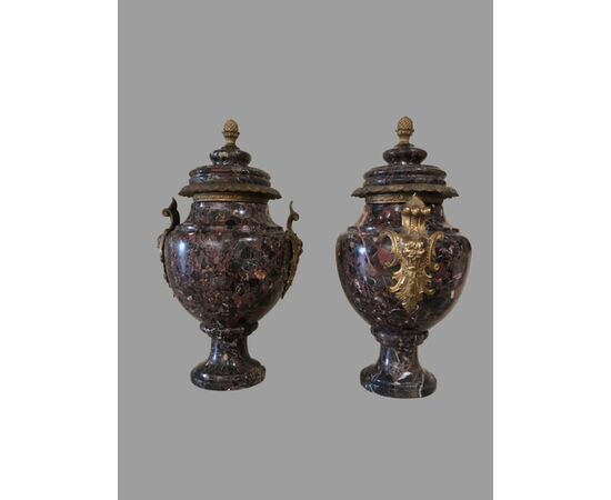 PAIR OF MARBLE VASES