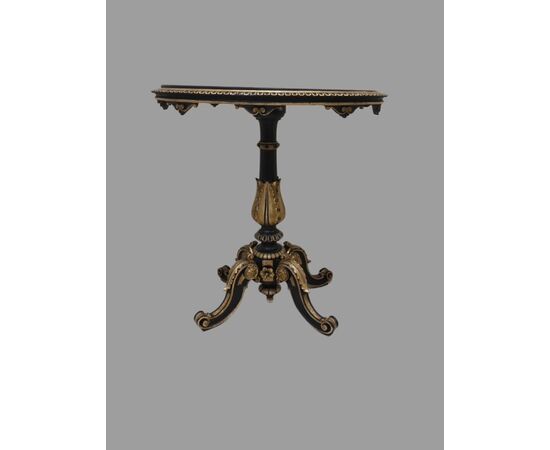 Small table with hard stone marquetry top