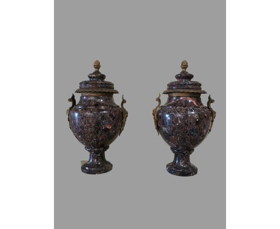PAIR OF MARBLE VASES