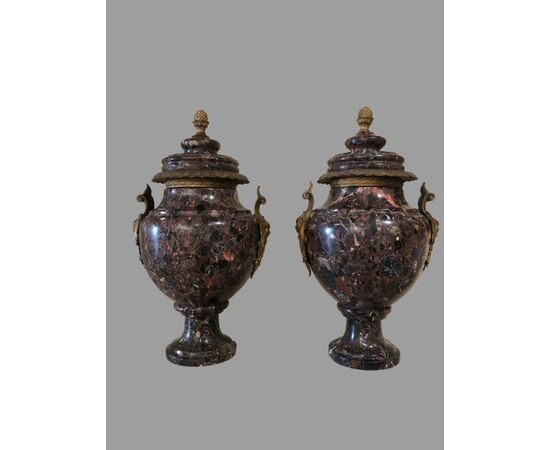 PAIR OF MARBLE VASES