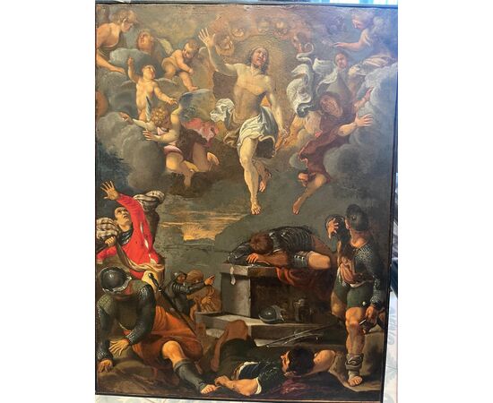 Rame del primo '600 con Resurrezione di Cristo - Olio su rame da Annibale Carracci