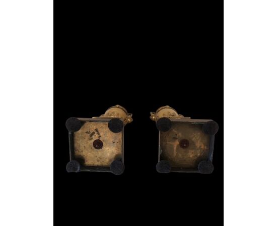 PAIR OF GILT BRONZE VASES