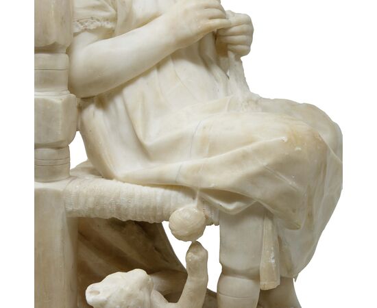 19th century, Girl with kitten