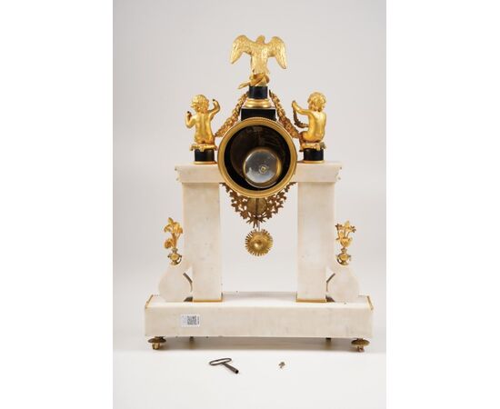 Gilt bronze and marble table clock, Le Blond Fils, Paris, 19th century