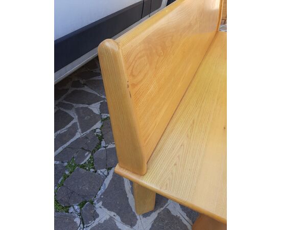 Solid and robust 70s ash wood bench