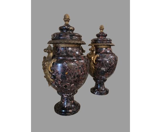 PAIR OF MARBLE VASES