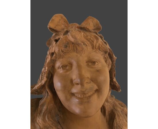 Terracotta sculpture signed "DOM.VAN DEN BOSSCHE"