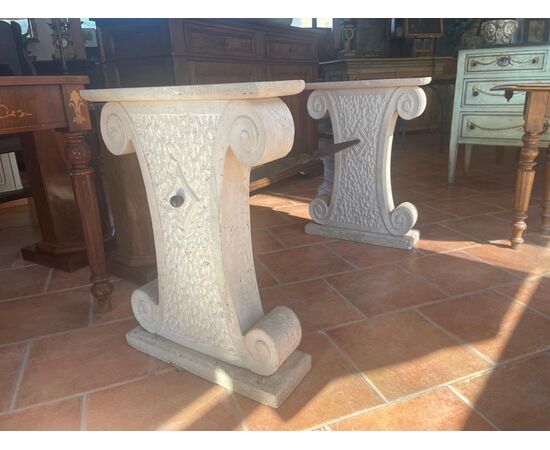 19th century travertine and iron base