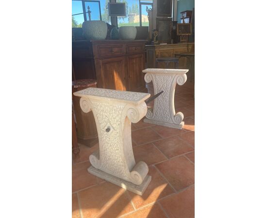 19th century travertine and iron base