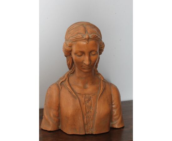 Antico busto terracotta  Liberty anni 1920 Toscana Nobildonna . h 52