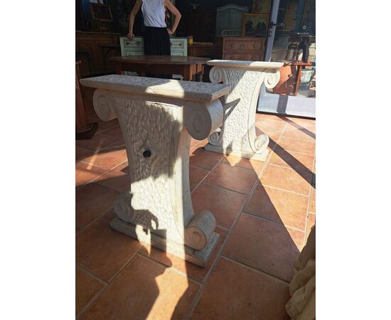 19th century travertine and iron base
