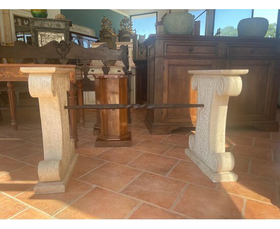 19th century travertine and iron base