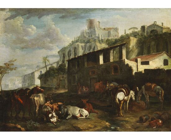 View of Rome near the Palatine Hill, Pieter van Bloemen (Antwerp 1674-1720)