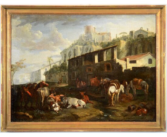 View of Rome near the Palatine Hill, Pieter van Bloemen (Antwerp 1674-1720)