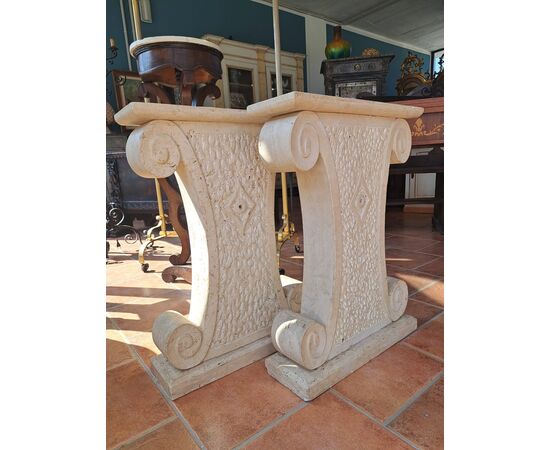 19th century travertine and iron base