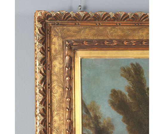 Dipinto Paesaggio Fluviale con Figure
