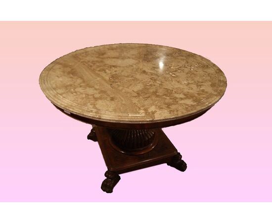 Antique large French Charles X style mahogany table from the 1800s