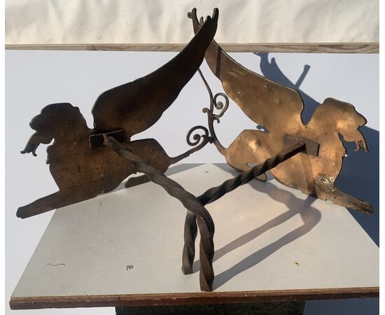Pair of gilded bronze fire dogs. France, early 19th century.