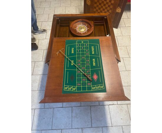 Inlaid game table with roulette
