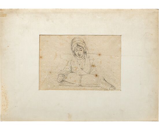 Disegnatore italiano (XVIII-XIX sec.) - Studio per una scrittrice.