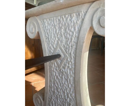 19th century travertine and iron base