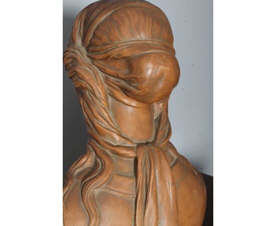 Antico busto terracotta  Liberty anni 1920 Toscana Nobildonna . h 52