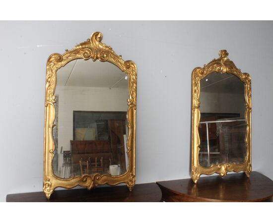 Antica coppia di specchiere Luigi XVI 1750 oro zecchino. Mis 124 x cm 70