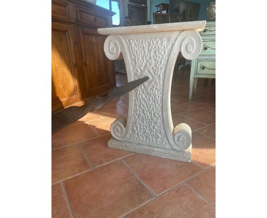 19th century travertine and iron base
