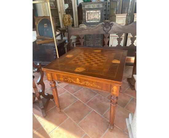 Inlaid game table with roulette