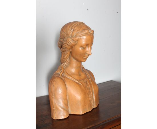 Antico busto terracotta  Liberty anni 1920 Toscana Nobildonna . h 52