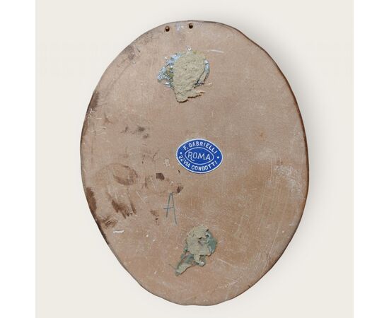 Pair of Castelli oval plaques, 19th century
