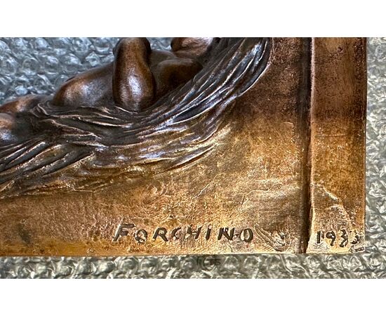 Art Deco bronze bookends, signed Forchino 1930.