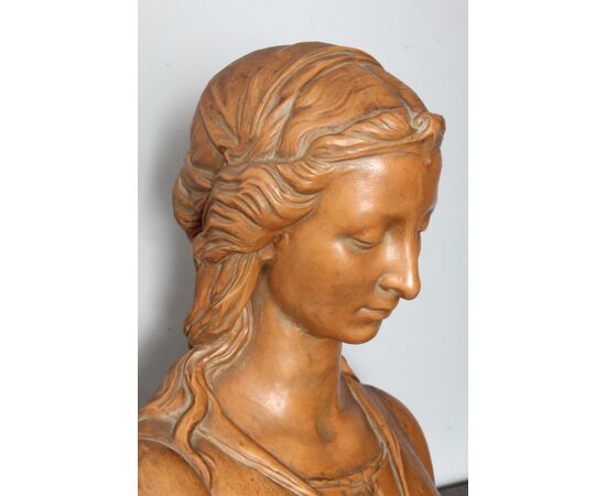 Antico busto terracotta  Liberty anni 1920 Toscana Nobildonna . h 52