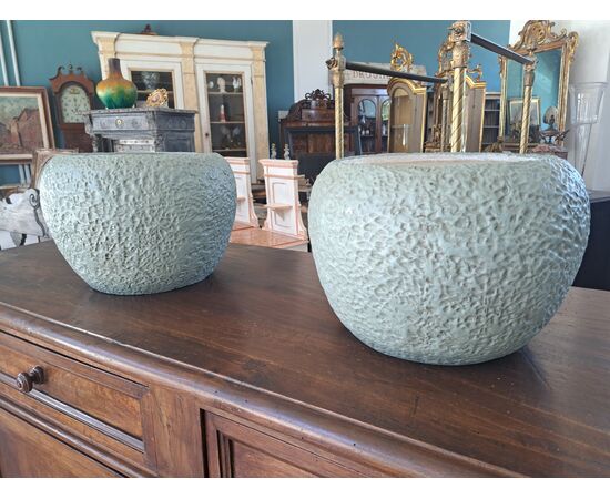 Pair of 19th-century painted terracotta cachepots