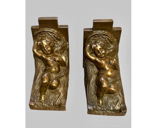 Art Deco bronze bookends, signed Forchino 1930.