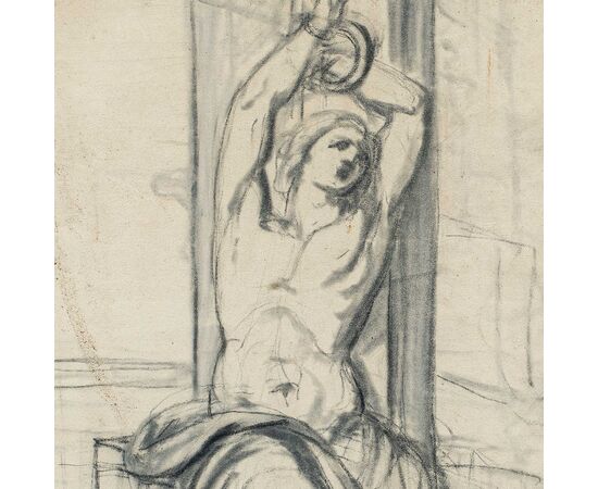 Disegnatore italiano (XVIII-XIX sec.) - Studio per un S. Sebastiano.