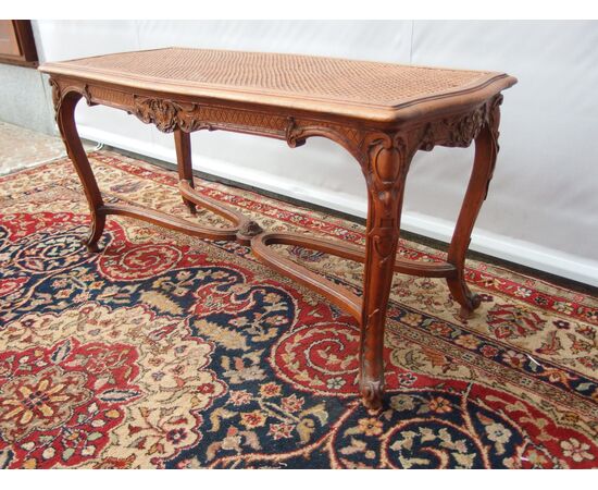 Walnut bench with Vienna straw, late 19th century France
