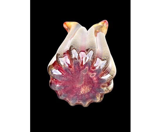 Large submerged heavy glass vase 'cordonato oro'. Barovier e Toso. Murano.