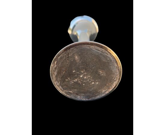 Silver 'trumpet' vase with round base, everted mouth and tapered body. Germany.