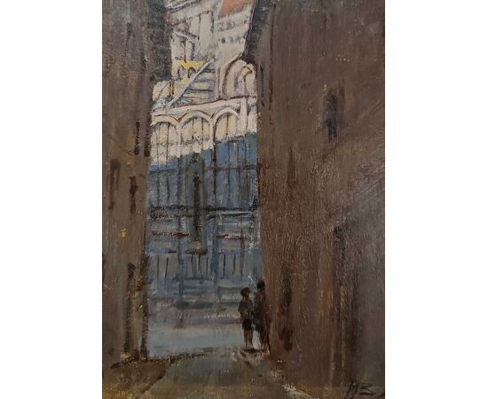 DIPINTO CON SCORCIO FIORENTINO PRIMI DEL XX SECOLO