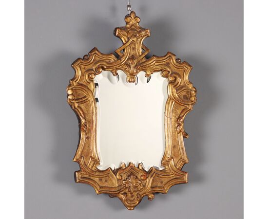 Louis XIV carved and gilded wood mirror, Italy, first quarter of the 18th century