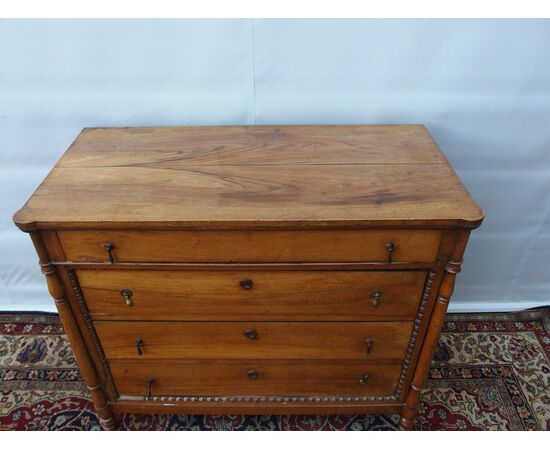 LOUIS PHILIPPE WALNUT CHEST OF DRAWERS, 19TH CENTURY, PIEDMONT - cm W 117xD55xH101