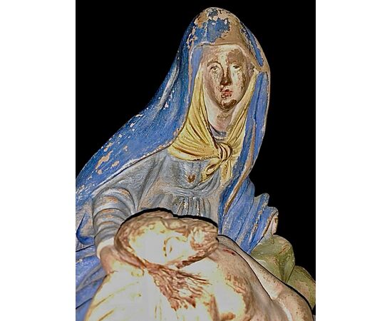 Polychrome terracotta sculpture depicting the Pietà, Bolognese area.
