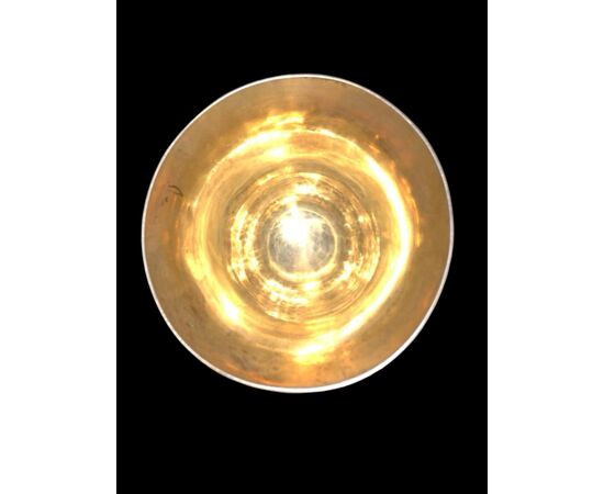 Silver chalice with vermeil cup and stylized leaf decoration. Neapolitan hallmark. Naples.